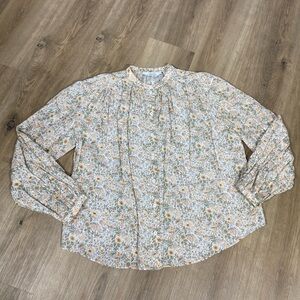 Paris Atelier & Other Stories Silk/Cotton Floral Button-Up Blouse Cottagecore